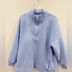 Aerie Quarter zip fluffy sweater